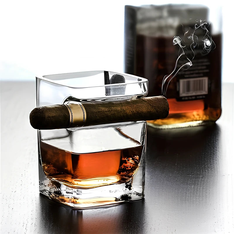 Cigar Rest™ Whiskey Glass