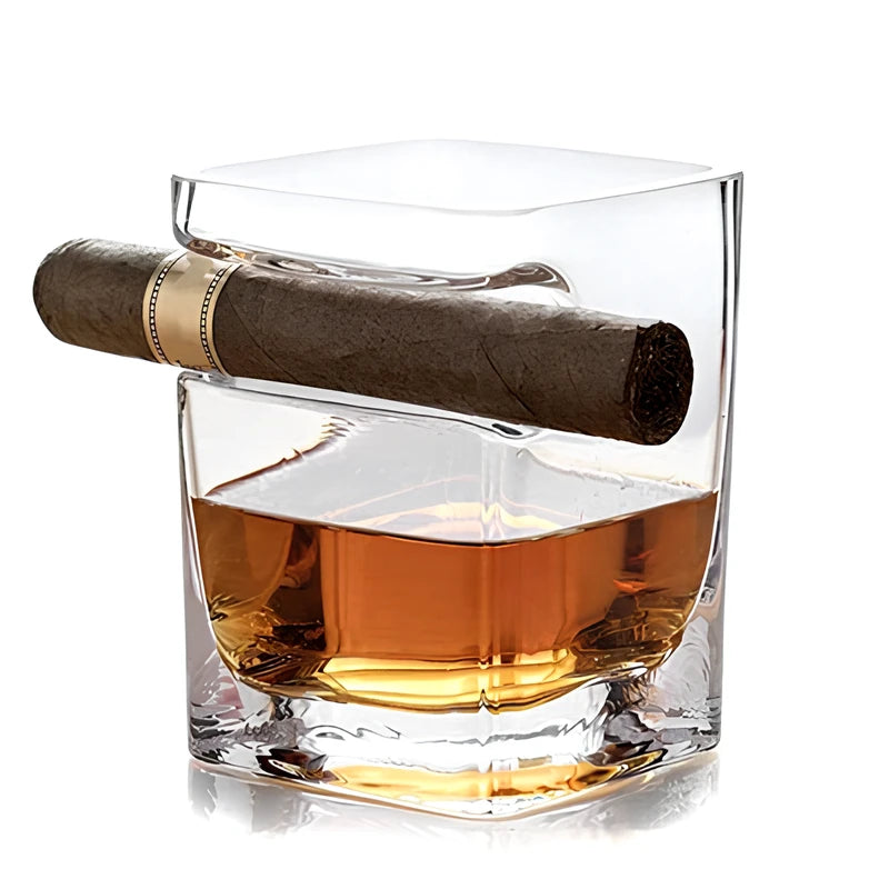 Cigar Rest™ Whiskey Glass